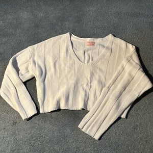 UO Cropped White Knit